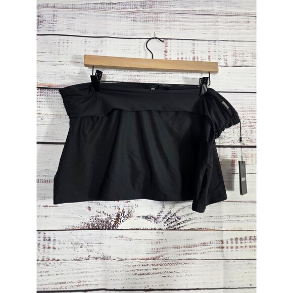DKNY Women's XXL Black Swim Skirt Cover-Up Adjustable Side Ruched NWT - Picture 1 of 7